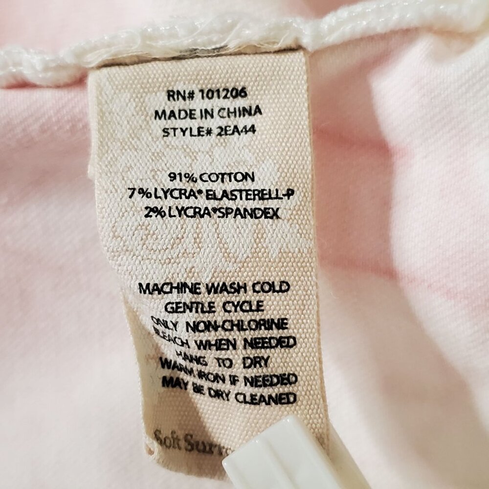 Soft Surroundings Size 14 Jeans Tie Dye Pants Boho Skinny Pink White - Picture 10 of 11